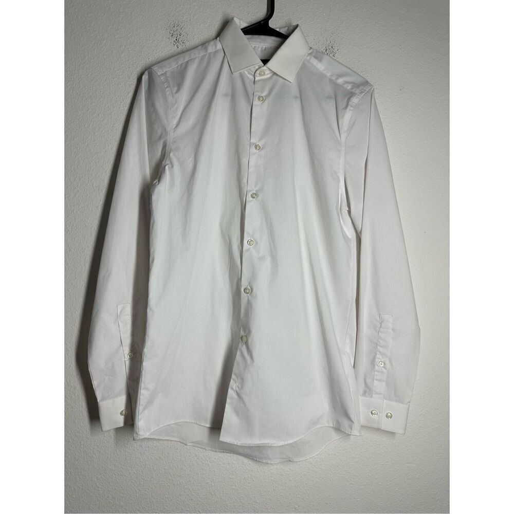 JF John Ferrar Men's Stretch Dress Shirt 14-14 1/2 - 32/33 White Slim